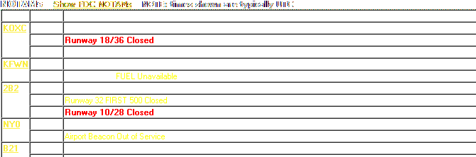 Sample NOTAMs